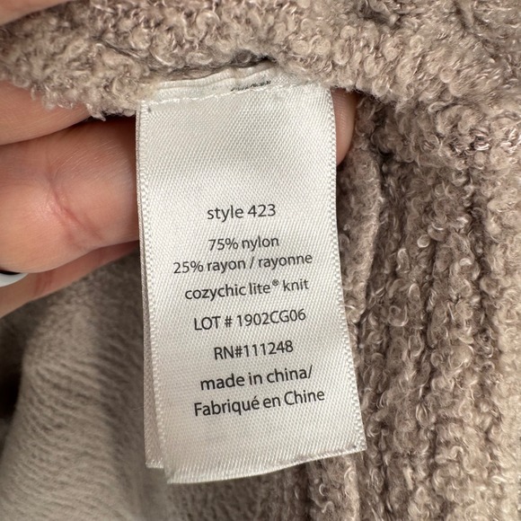 Barefoot Dreams CozyChic Lite Cardigan Shawl Collar Duster Taupe XS Style 423‎ - Picture 5 of 9